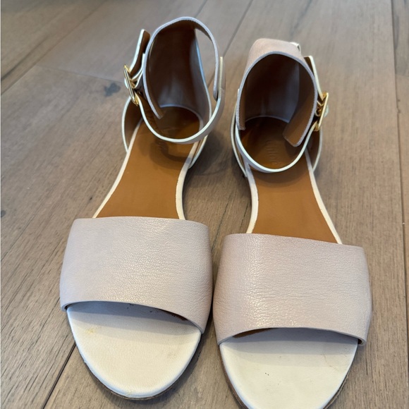 Chloe Tan Minimalist Sandals with Ankle Strap - Picture 2 of 4